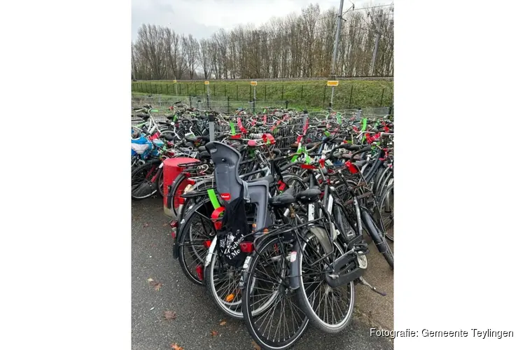 Verwijderde fietsen bij station Voorhout